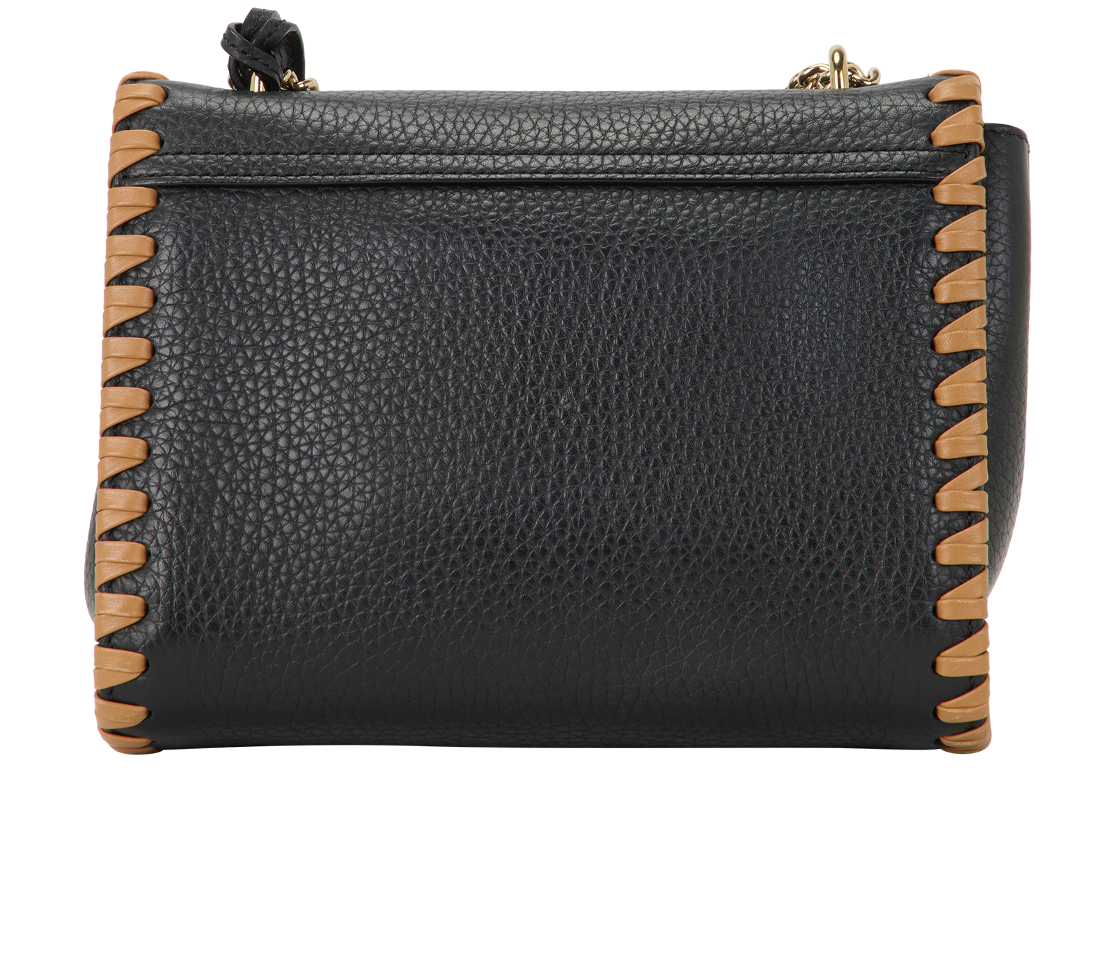 Braided Edge Lily, &pound;350, Handbags, Black/Tan, Leather, Back view